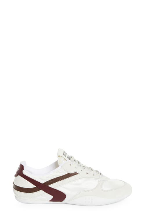 Miu Miu Technical Fabric And Suede Sneakers In Bianco/amaranto