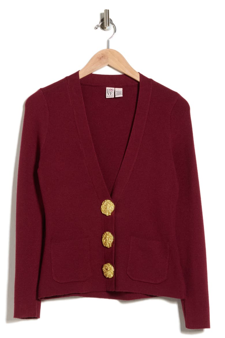 Cream Puff Cardigan, Alternate, color, SOUR CHERRY
