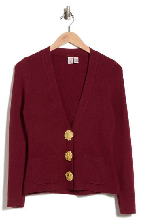 Love By Design Cream Puff Cardigan In Burgundy