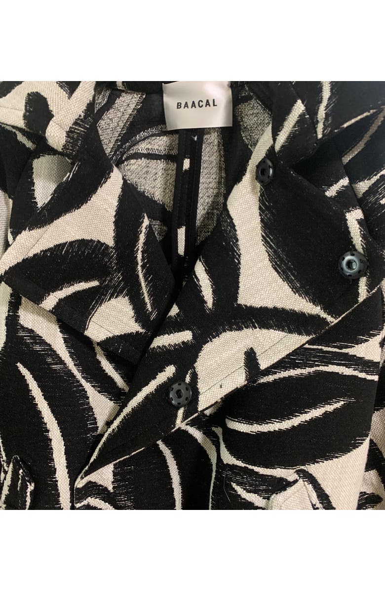 BAACAL Marlo Short Moto Trench Coat, Alternate, color, Black White Leaves