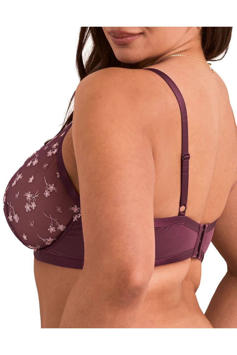 Clementin Unlined Plunge Bra, Alternate, color, Dark purple