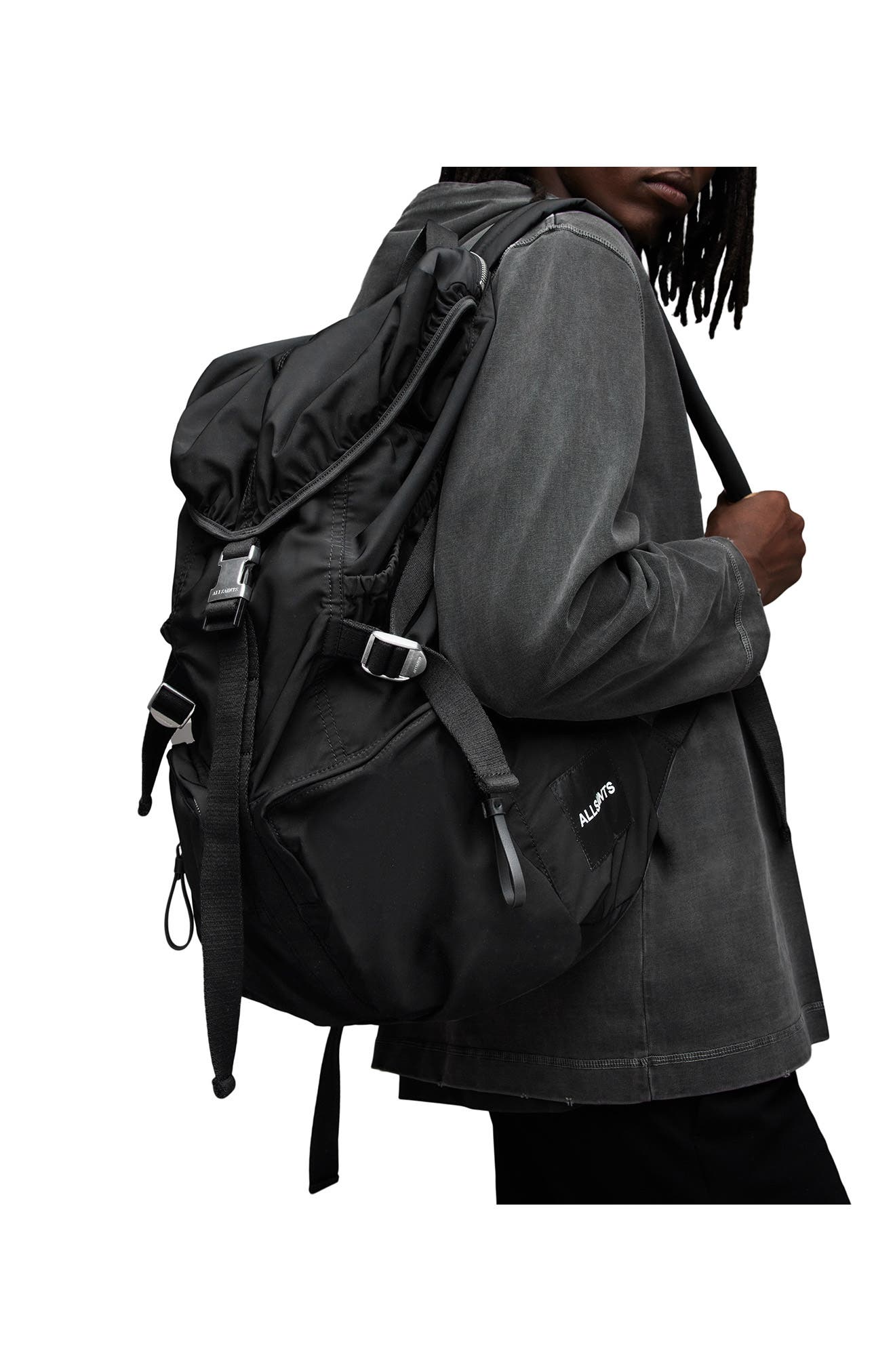 AllSaints Ren Nylon Hiking Backpack, Alternate, color, 