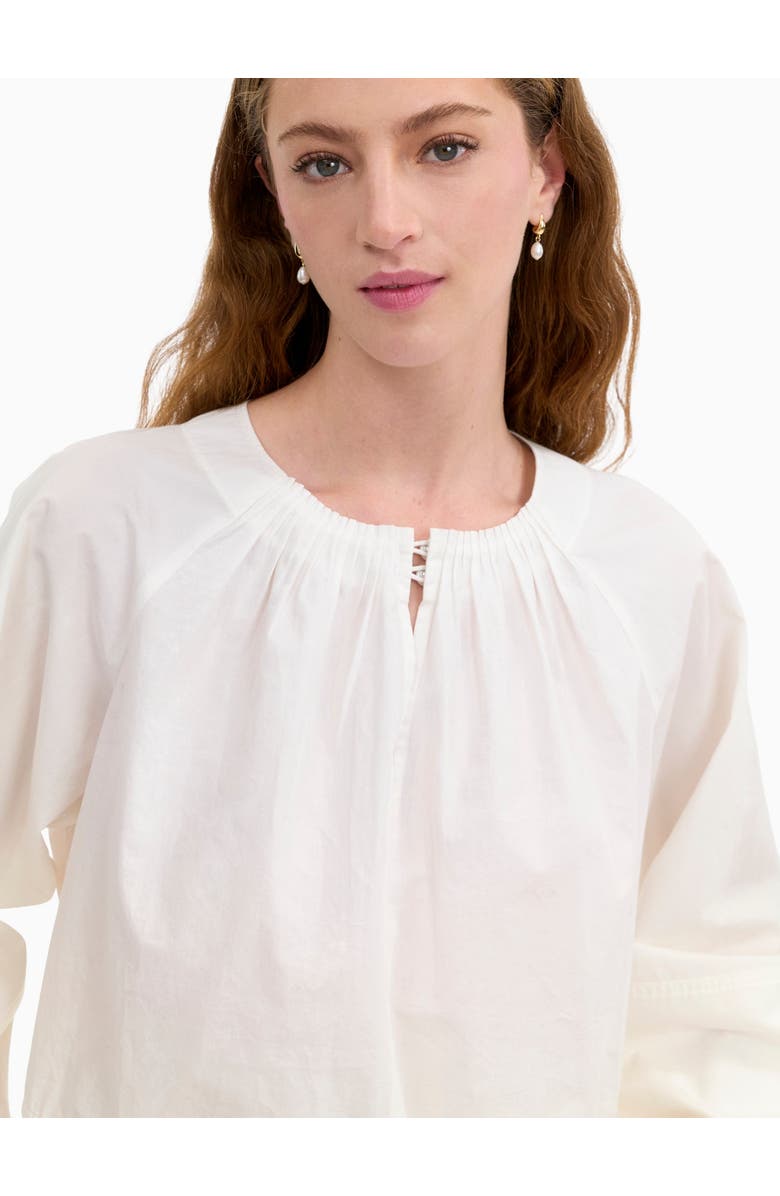 Rebecca Taylor Brielle Cropped Poplin Top, Alternate, color, Ivory