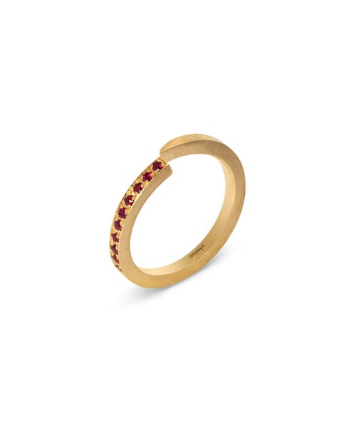 Eloise Jewelry Crescent Moon Ring With Gemstone In Gold