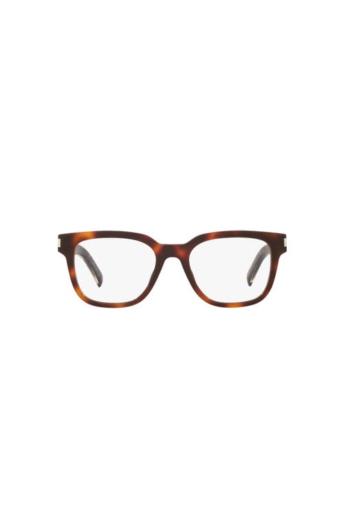Saint Laurent 52mm Rectangle Optical Glasses In Brown