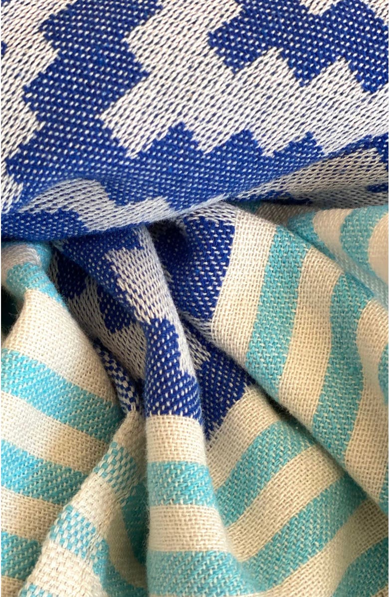 Eco Hilana Merida Turkish Towel / Blanket - Blue, Alternate, color, Blue