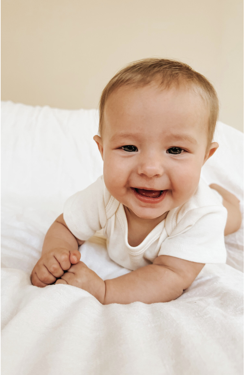 Tenth & Pine Dada is my Bestie Organic Baby Bodysuit, Alternate, color, Natural Clay Lettering