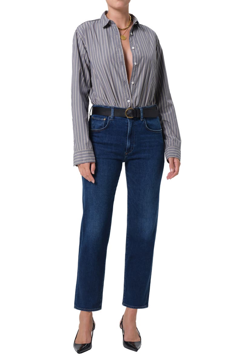 Citizens of Humanity Delfina High Waist Ankle Straight Leg Jeans, Alternate, color, Pierre Light Indigo