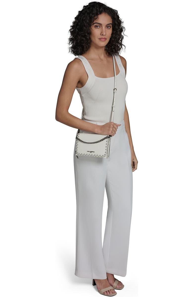 KARL LAGERFELD PARIS Lourdes Crossbody, Alternate, color, Winter White