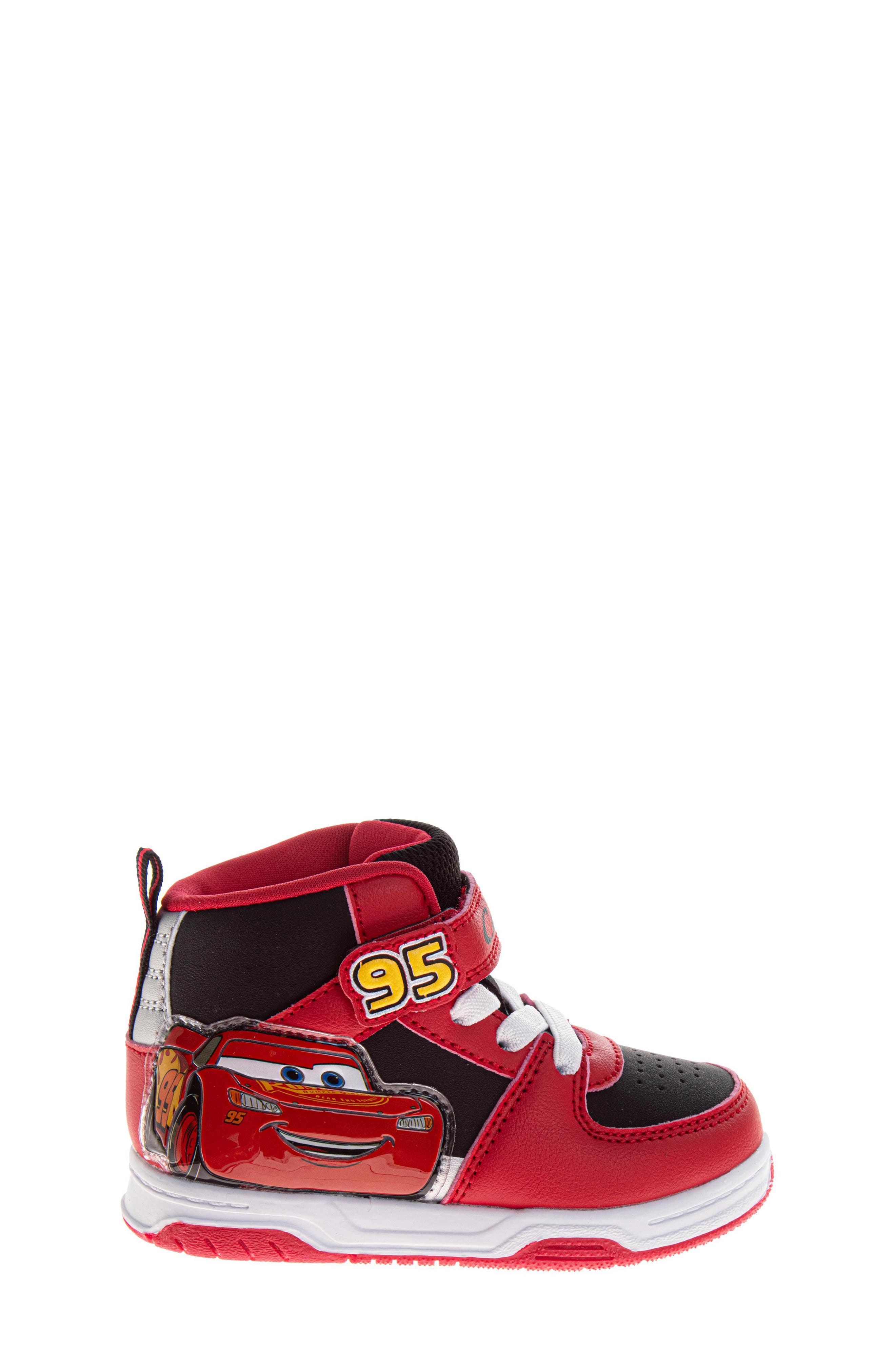Kids' Disney Pixar Lightning Speed High Top Sneaker, Alternate, color, RED