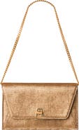 Akris Anouk Lizard Embossed Metallic Leather Shoulder Bag