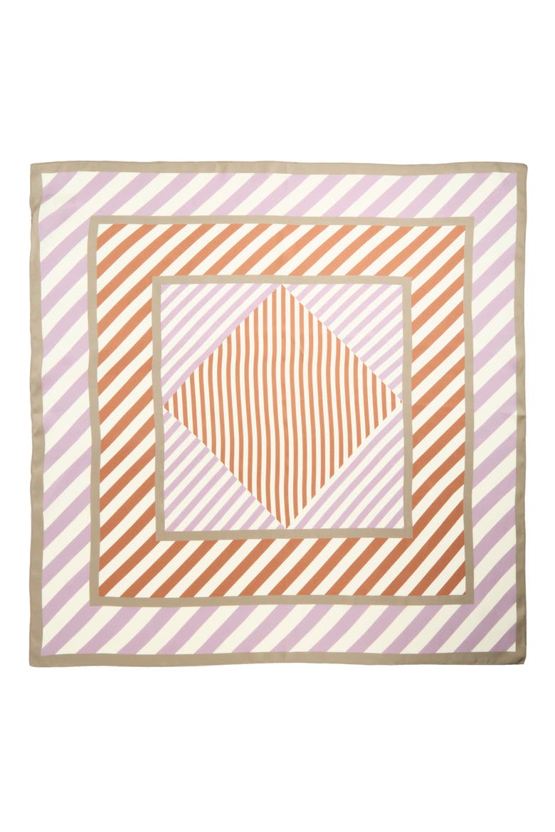 String Square Silk Scarf, Alternate, color, CREAM CROSS LINES