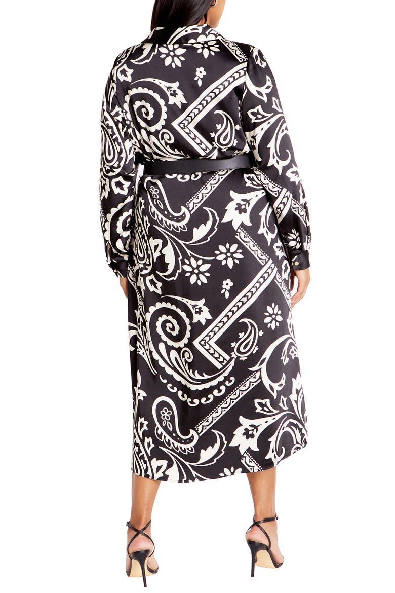 Sienna Paisley Print Long Sleeve Shirtdress, Alternate, color, PAISLEY