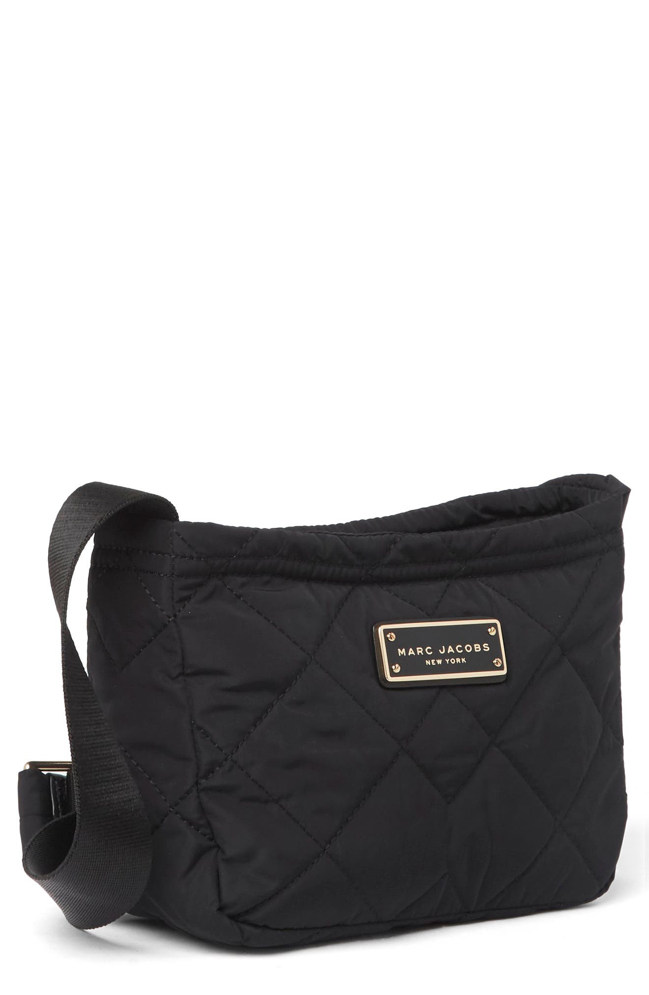 Marc Jacobs Quilted Nylon Crossbody Bag, Alternate, color, Black