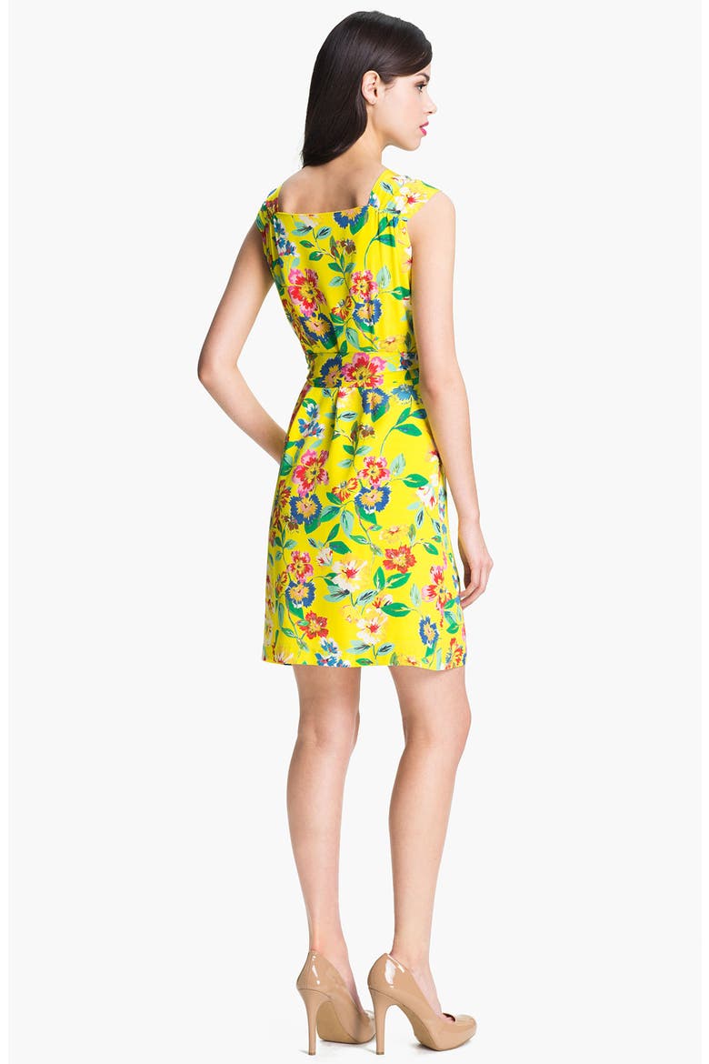 'cathleen' print silk wrap dress, Alternate, color, DONOVAN YELLOW