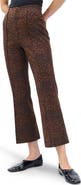 rag & bone Irina Leopard Print Ponte Flare Ankle Pants