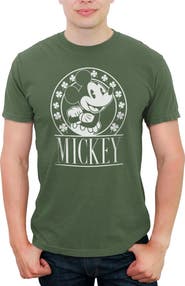 Mickey & Friends Men's St. Patrick's Day Shamrock Circle T-Shirt