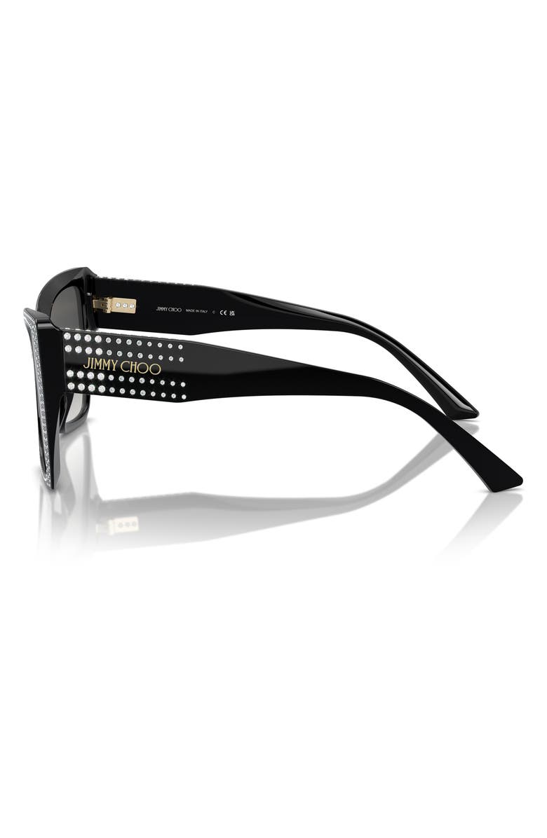 Jimmy Choo 54mm Gradient Butterfly Sunglasses, Alternate, color, Black / Gradient Grey