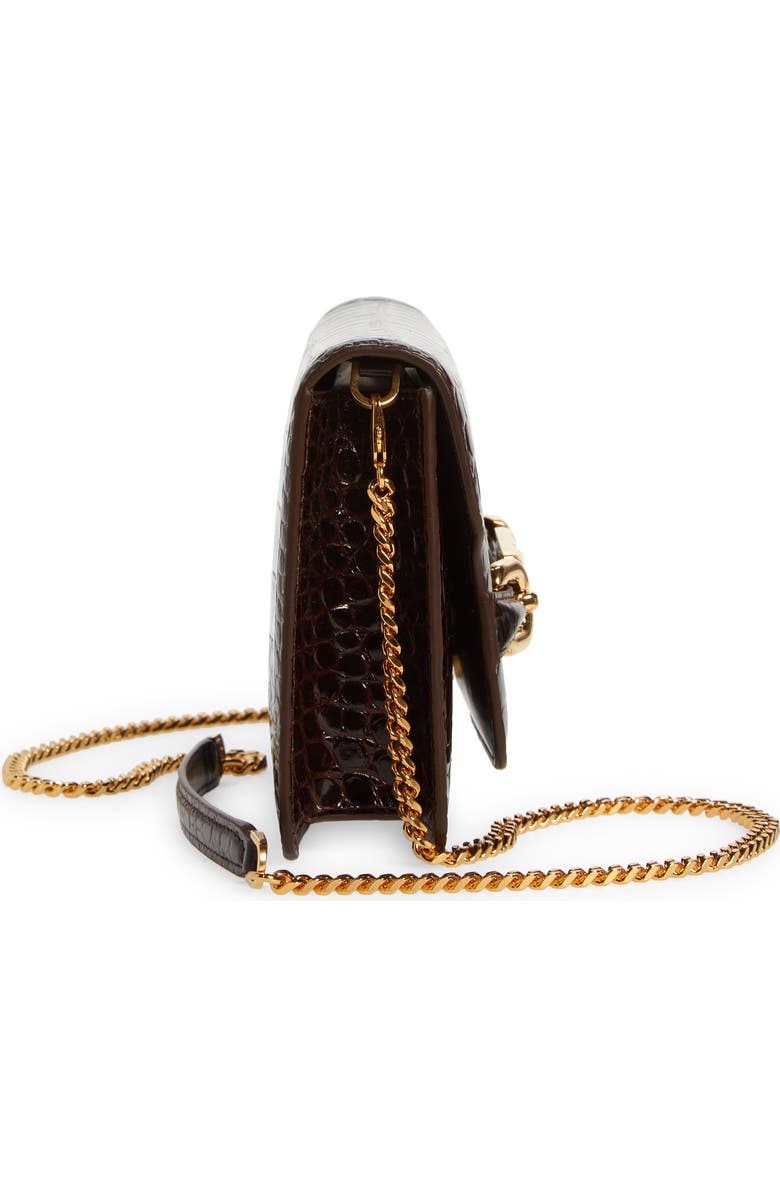 TOM FORD Small Croc Embossed Leather Shoulder Bag, Alternate, color,