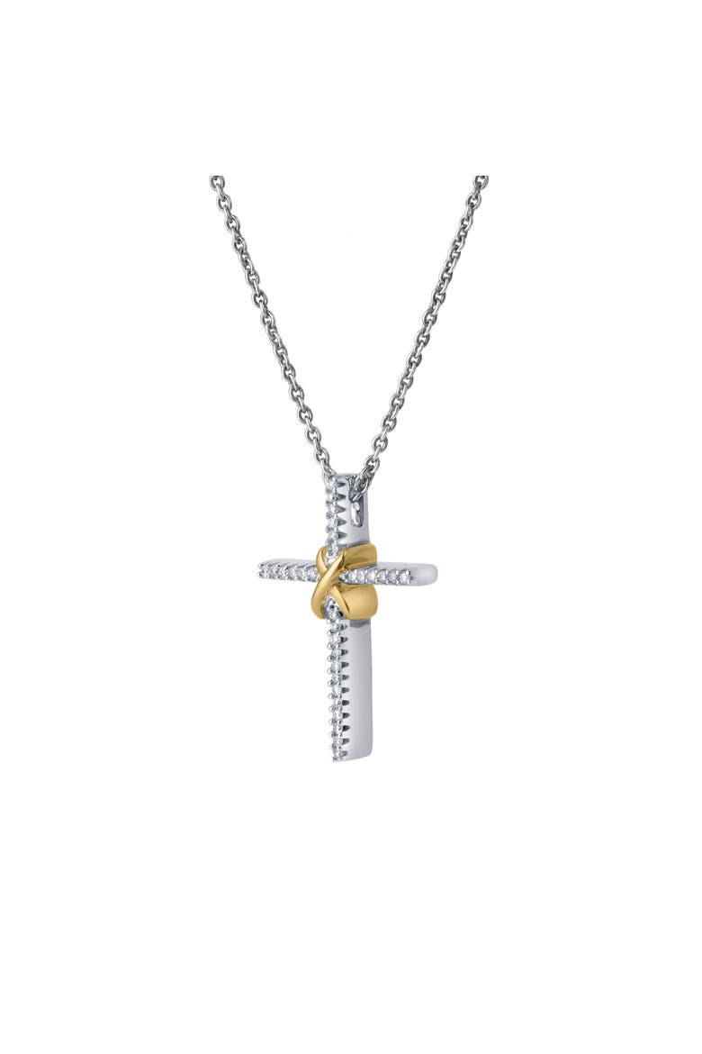 Corvielle Cross 0.1 Ct 14K Gold Diamond Pendant, Alternate, color, 14K White Gold