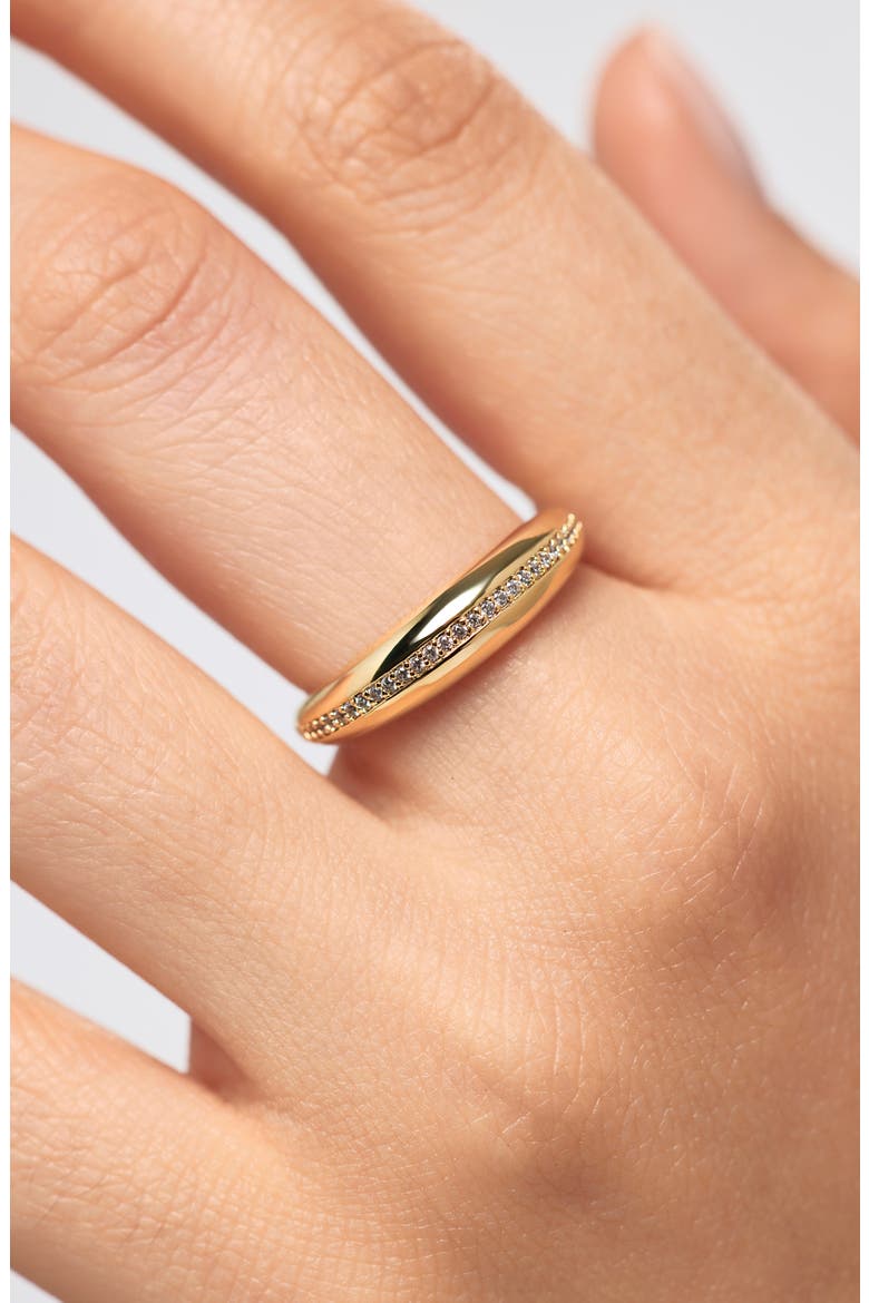 Rowan Cubic Zirconia Pave Band Stackable Ring, Alternate, color, GOLD