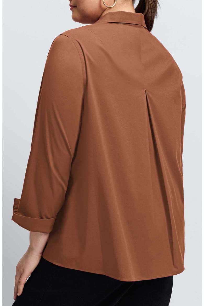 Agnes Non-Iron Smocked Cuff Blouse, Alternate, color, MACCHIATO