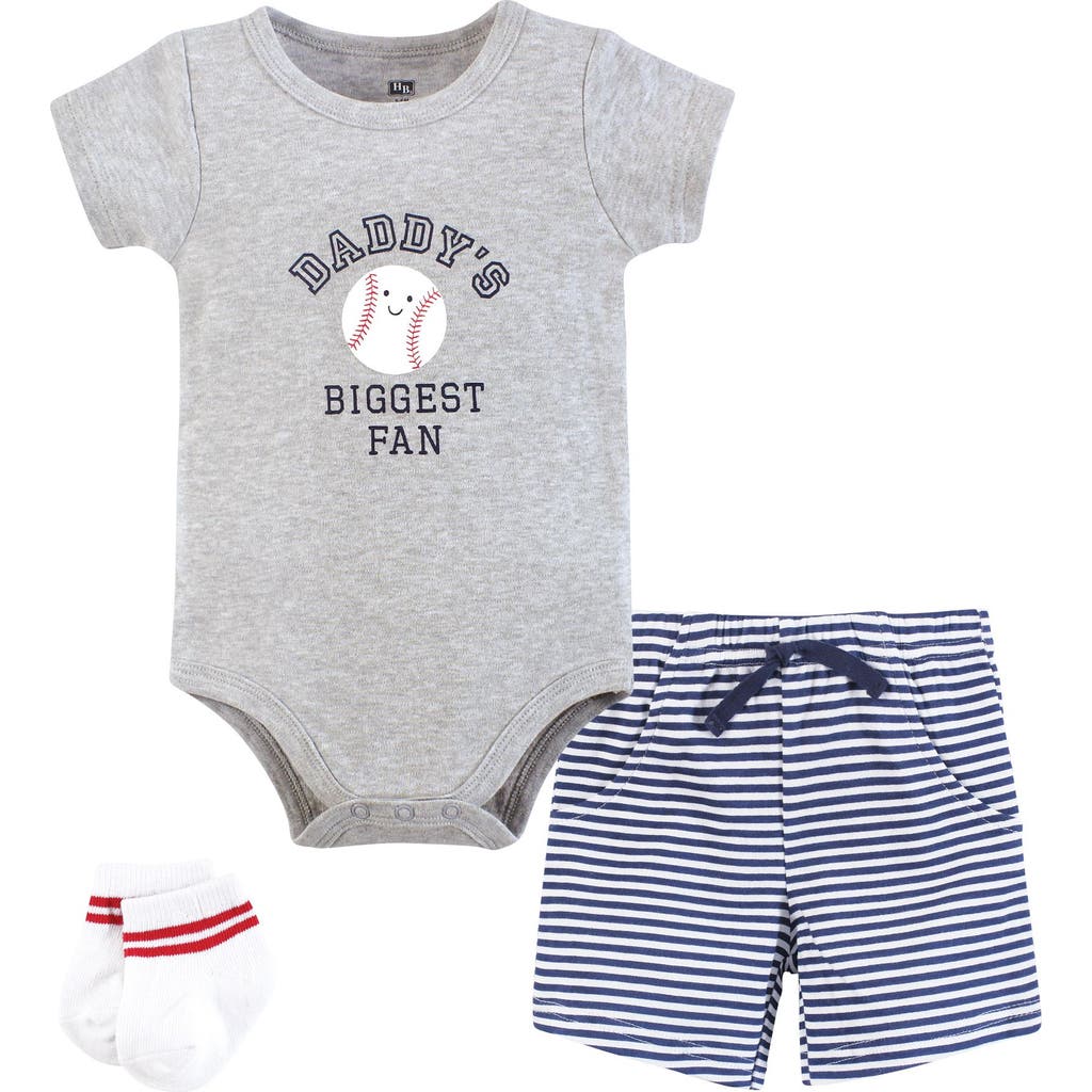 Hudson Baby Bodysuit, Short And Sock In Gray