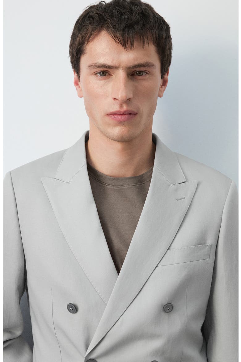 Amalfi Linen Slim Fit Double Breast Blazer, Alternate, color, GREY