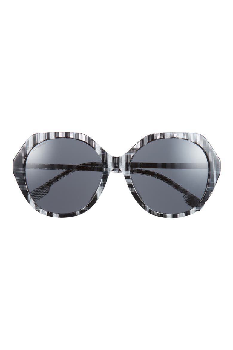 57mm Irregular Sunglasses, Main, color, DARK GREY
