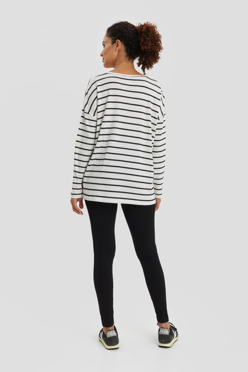 Nom Maternity Cannes Stripe Maternity Sweater In White