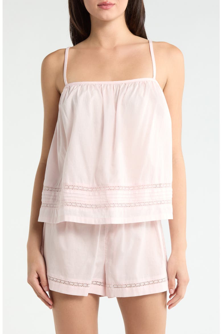 Peached Cotton Lawn Short Pajama Set, Main, color, PINK CRYSTAL