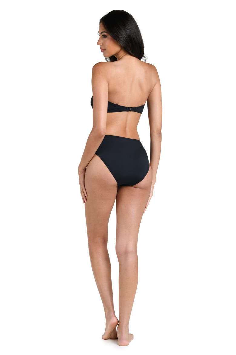 Island Goddess Bandeau Bikini Top, Alternate, color, BLACK