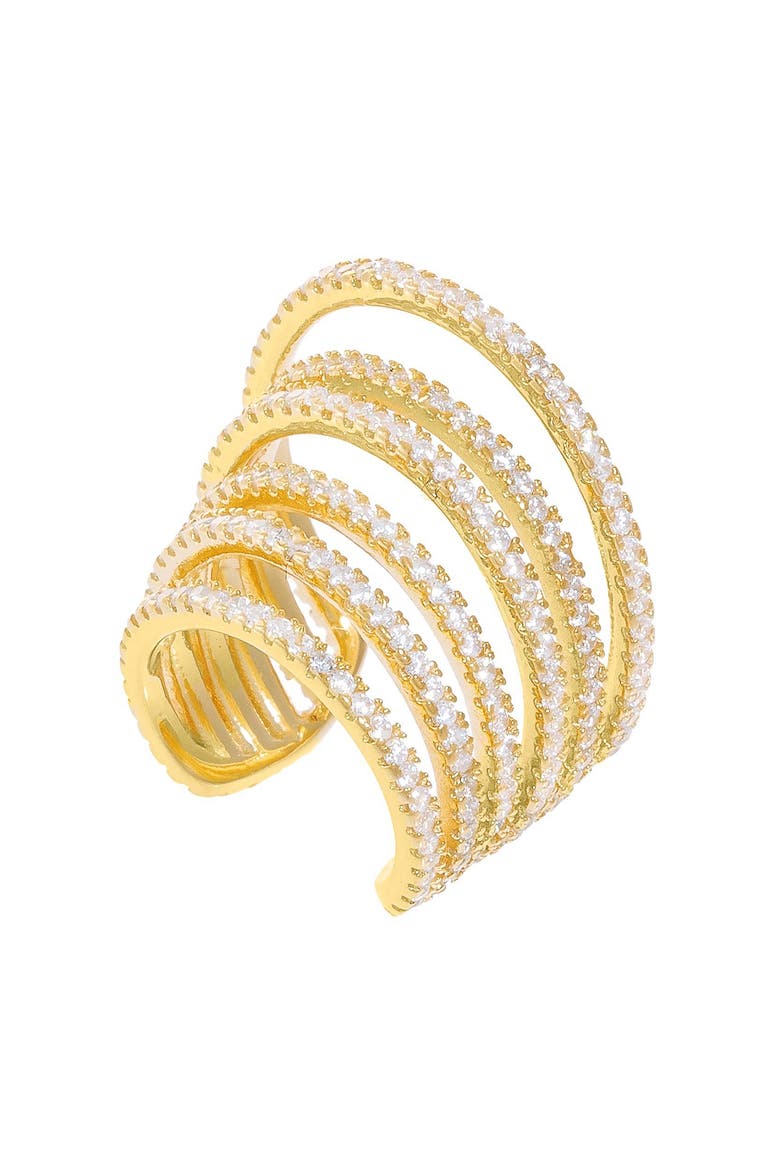 Large Pavé Ear Cuff, Main, color, GOLD