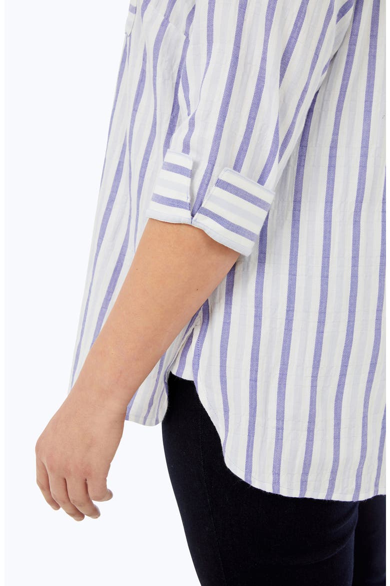 Germaine Soft Stripe Cotton Blend Tunic Shirt, Alternate, color, BLUE MULTI