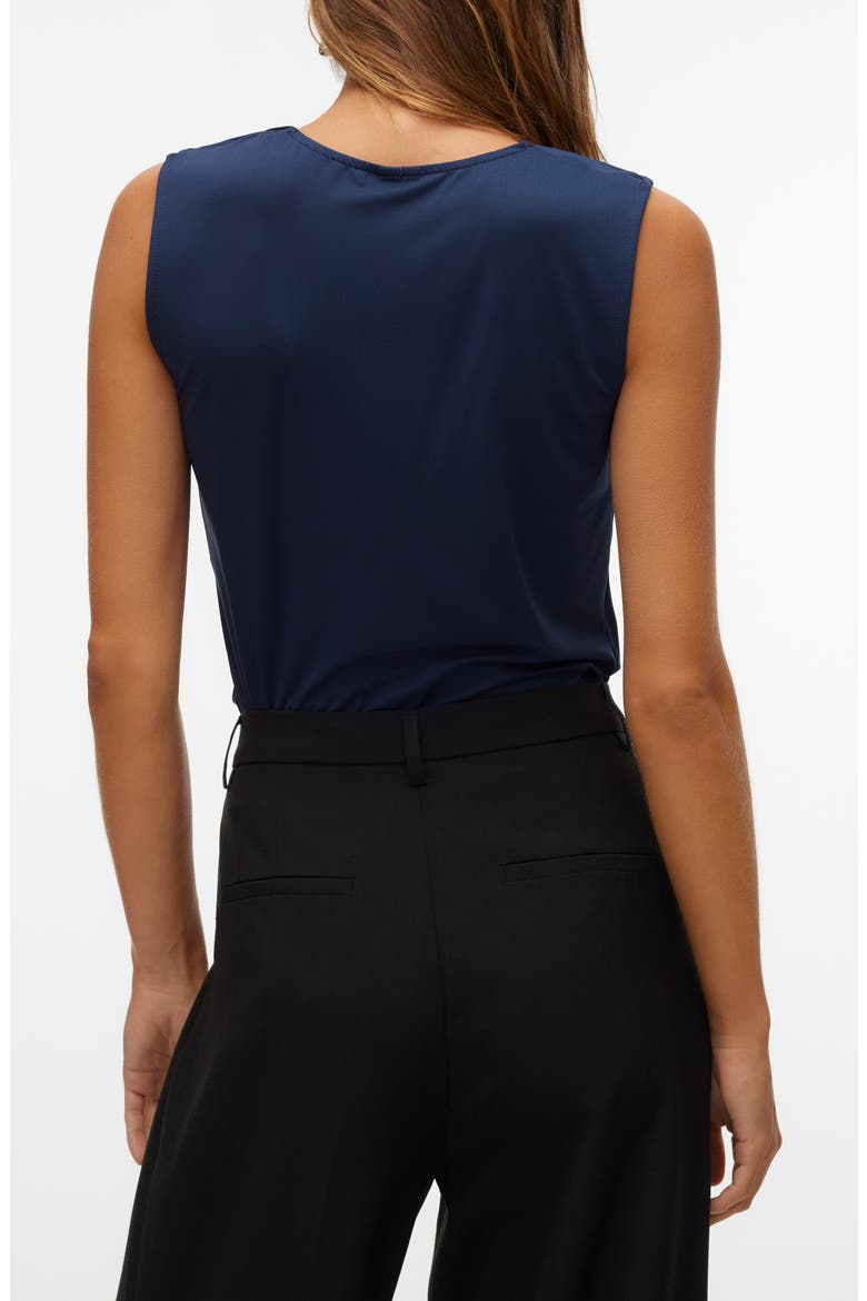Hanna Bianca Shirred Shell, Alternate, color, NAVY BLAZER