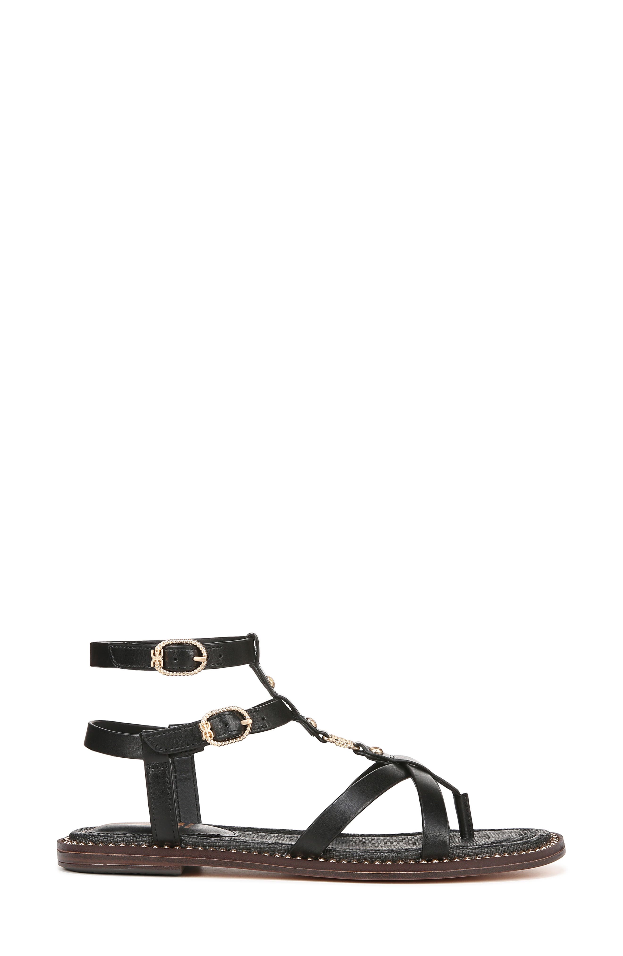 Sam Edelman Talya Ankle Strap Sandal, Alternate, color, Black