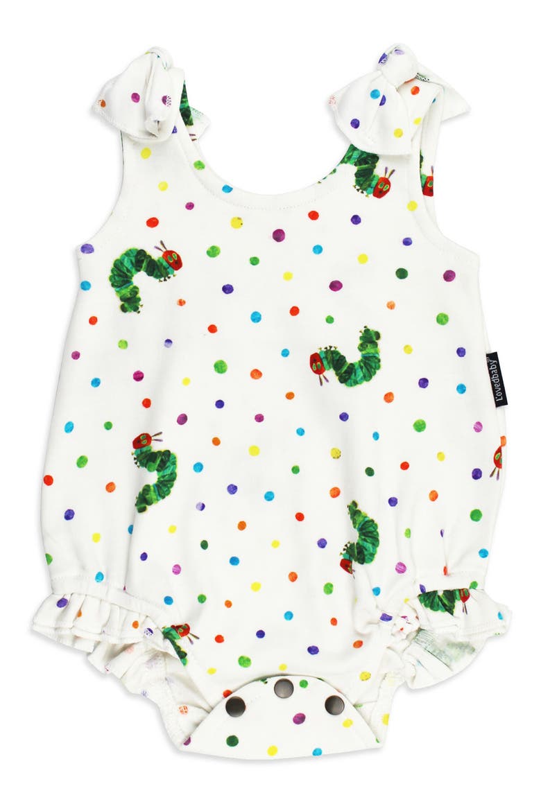 x The Very Hungry Caterpillar™ Organic Cotton Shoulder Tie Bodysuit, Main, color, CATERPILLAR