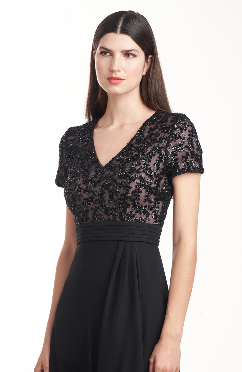 JS Collections Eliana Sequin Mesh Bodice A-Line Gown, Alternate, color,