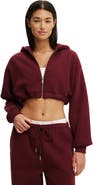 COTTON ON BODY Women's Active Plush Micro Cropped Zip Through