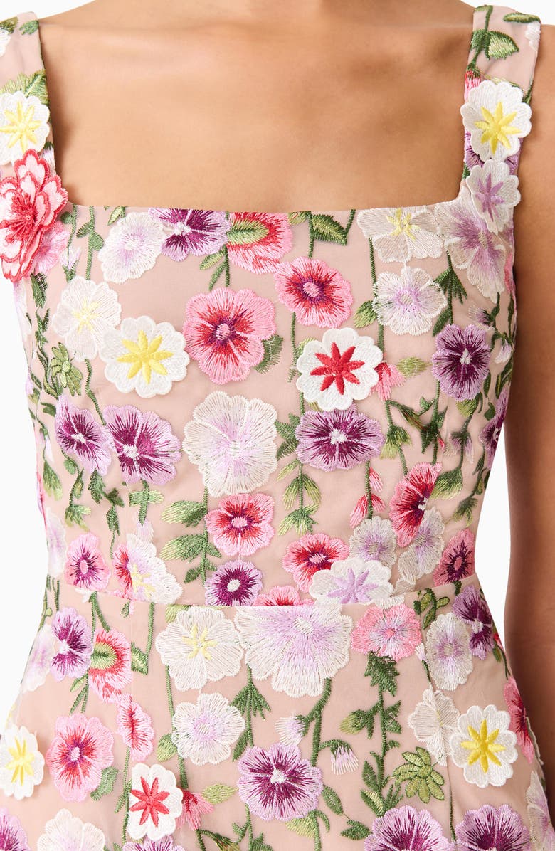 Elliatt Neve Floral Midi Cocktail Dress, Alternate, color, Nude Multi Floral