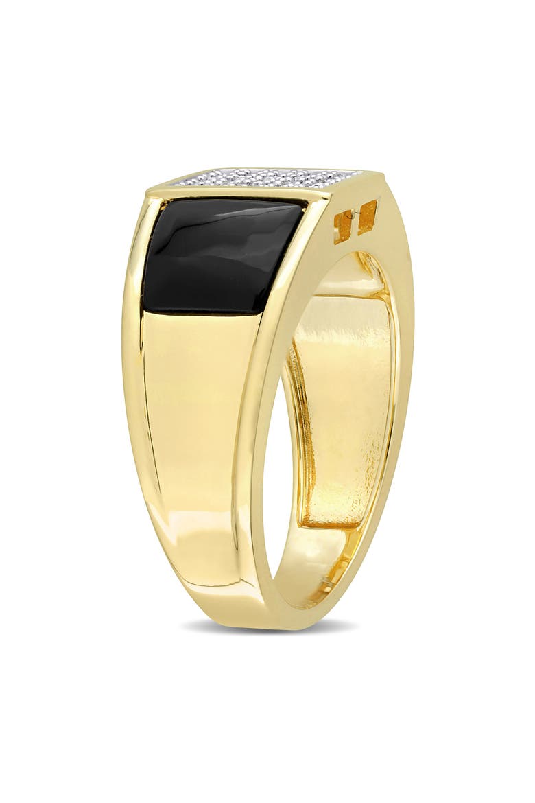 Men's Black Onyx & Diamond Square Ring, Alternate, color, BLACK