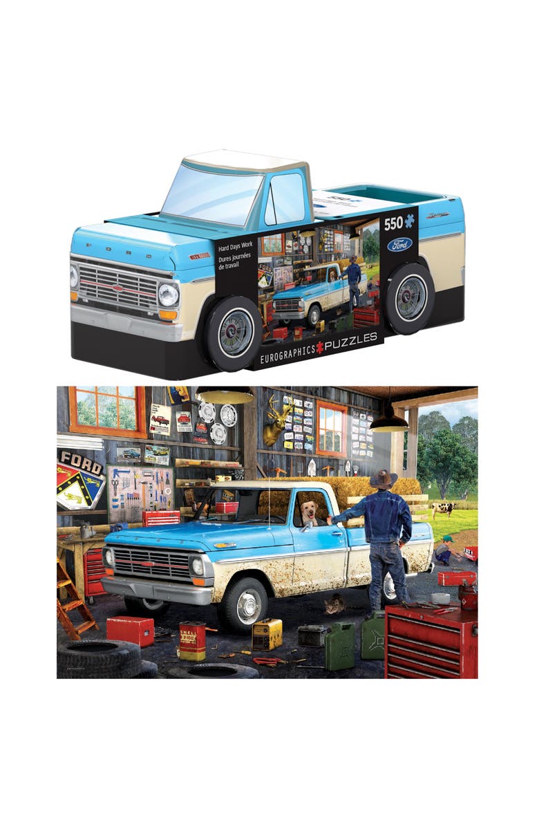 Eurographics Puzzle Tin Hard Days Work Ford Pickup 550 Piece Jigsaw, Alternate, color, Multicolored