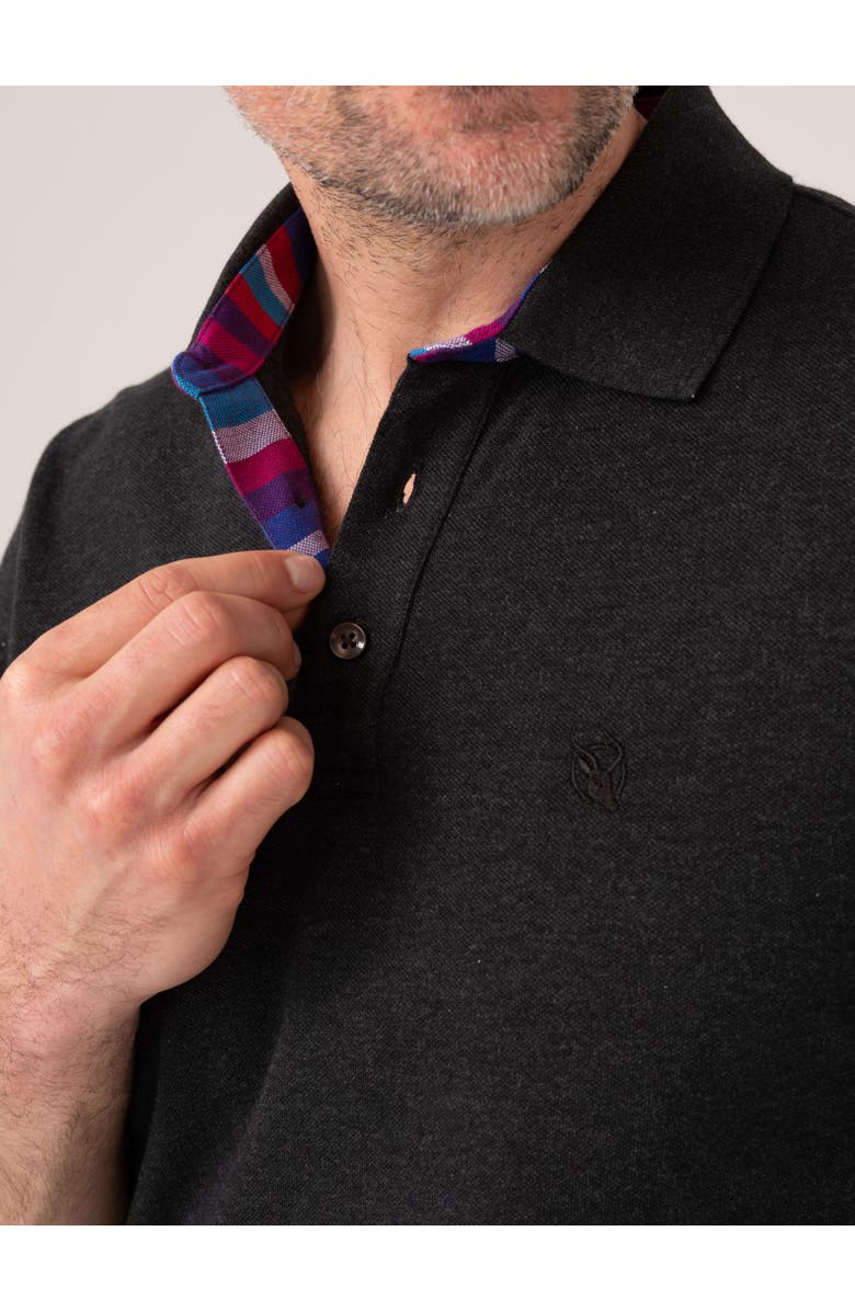 Koy Clothing Piqué Cotton Short Sleeve Polo Shirt, Alternate, color, Charcoal