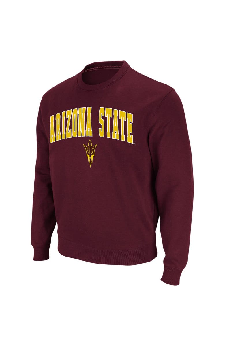 COLOSSEUM Men's Colosseum Maroon Arizona State Sun Devils Arch & Logo Crew Neck Sweatshirt, Main, color, Maroon