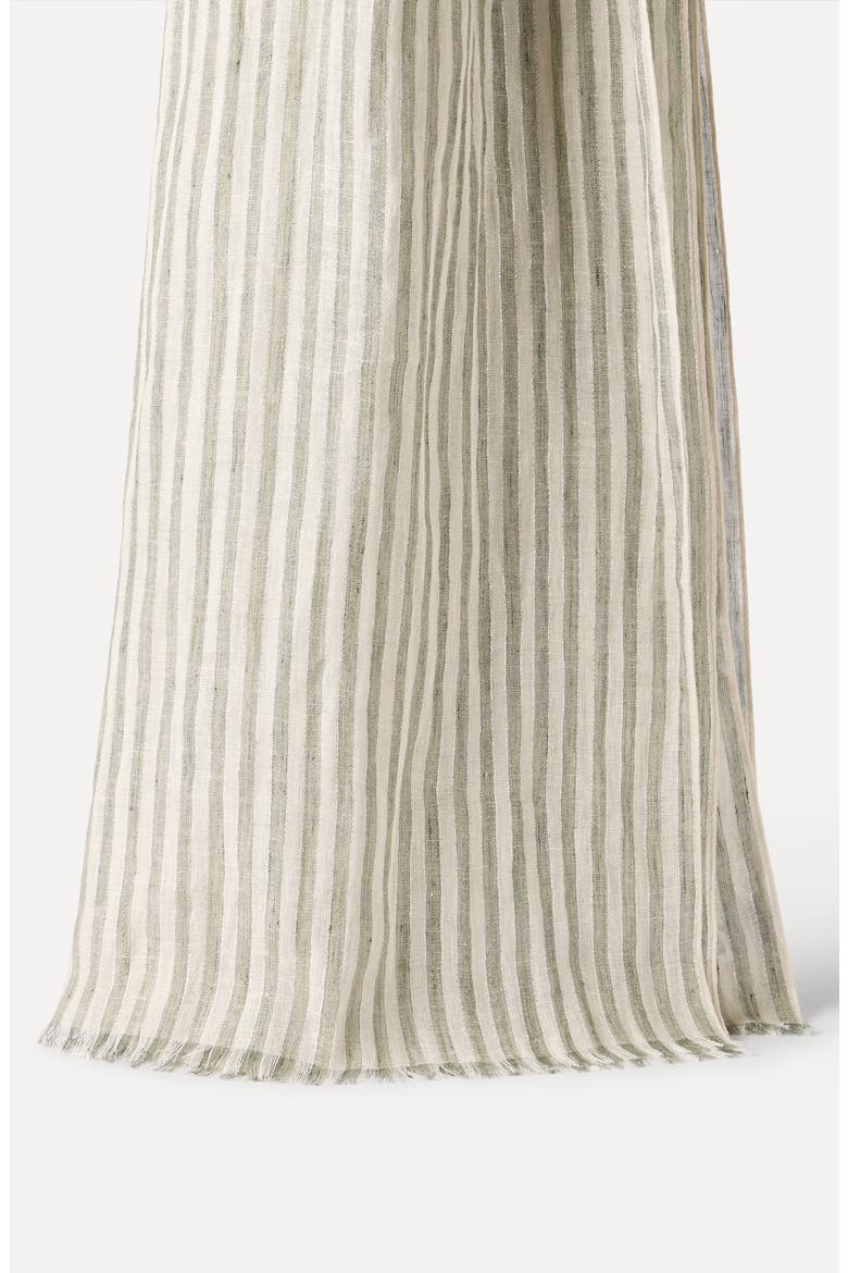 Sparkling striped linen scarf, Alternate, color, Green