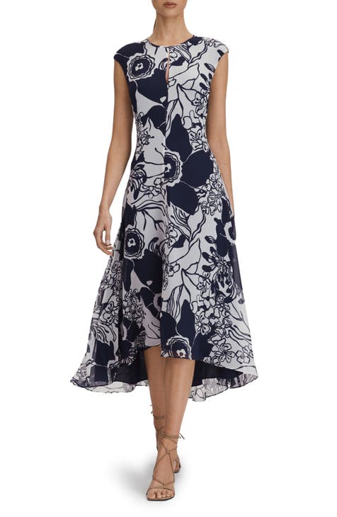 Becci Mixed Floral Print High-Low Dress