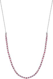 EFFY 18-Inch Sterling Silver Ruby and Diamond Necklace