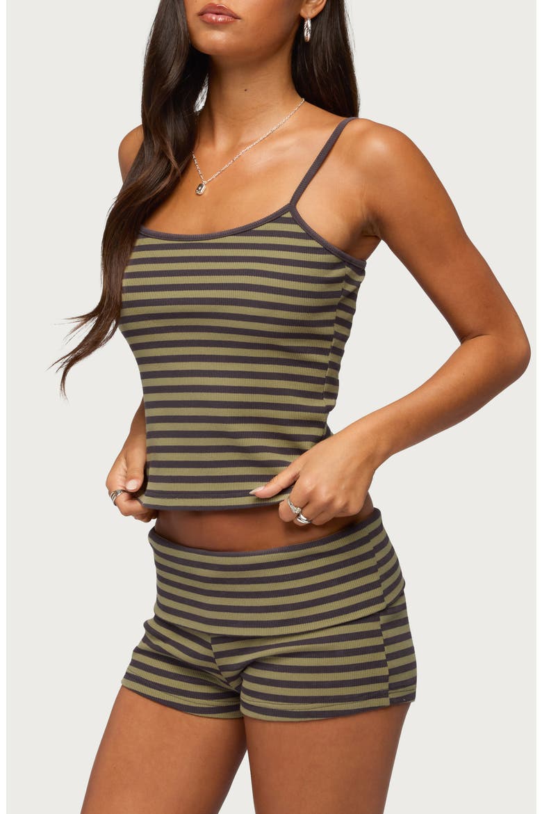 Jody Stripe Rib Tank Top, Alternate, color, GRAY-AND-OLIVE