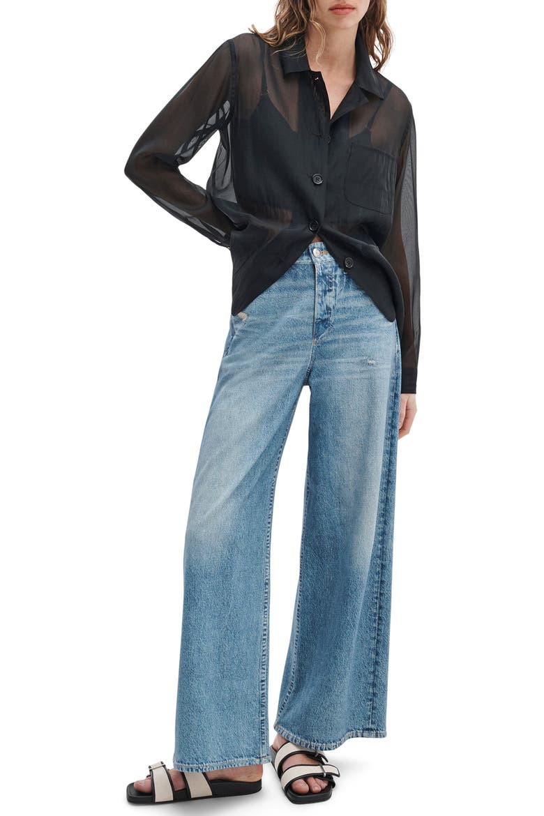 rb Miramar Sofie High Waist Ankle Wide Leg Terry Sweatpant Jeans, Alternate, color, MINETTA
