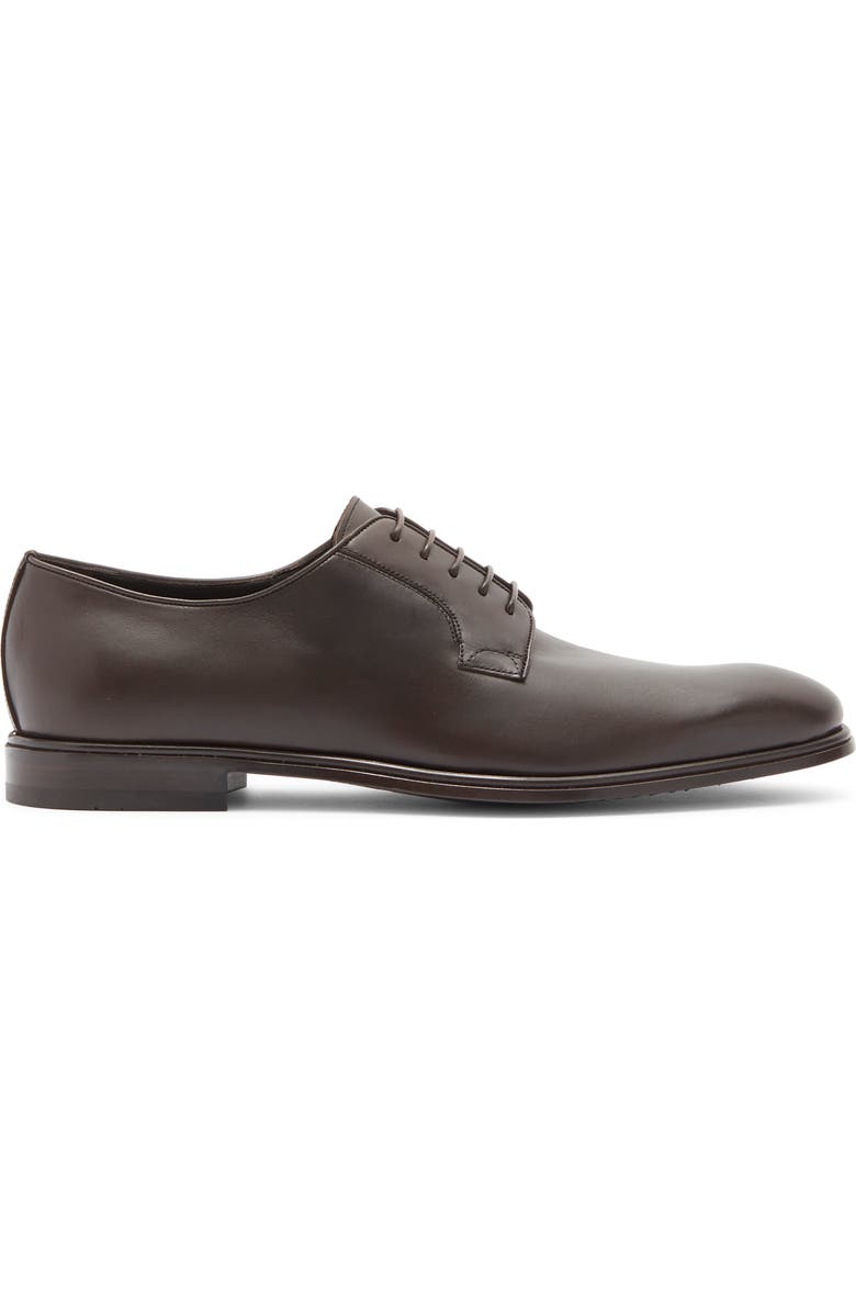 FERRAGAMO Leather Derby, Alternate, color, Brown